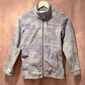 Columbia Kids' Pastel blue green Fleece zip Jacket size medium